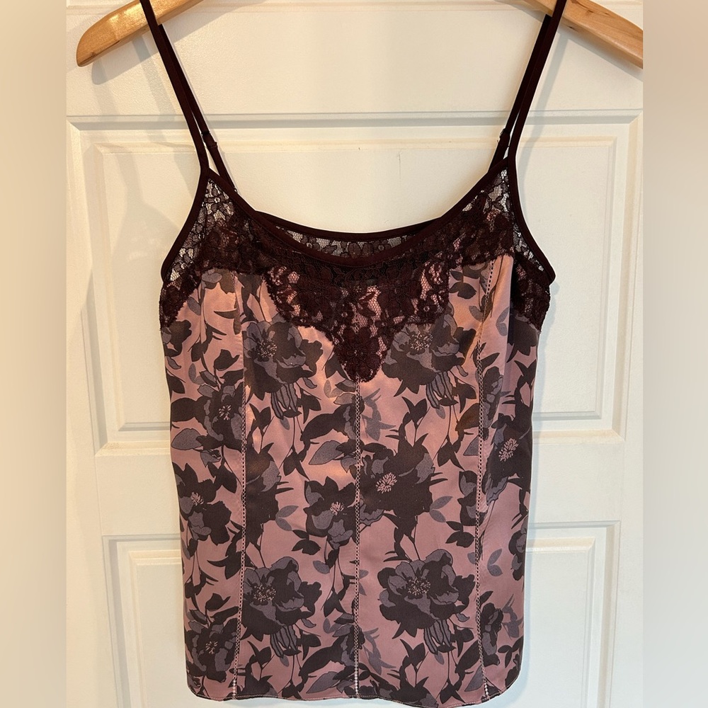 Ann Taylor Purple Floral Silk Camisole